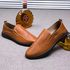 Herren Bequeme Leder Slipper Schuhe R&B