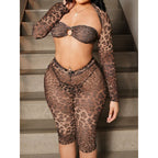 Damen Set mit tierischem Druck und modernen Cut-Out-Details R&B