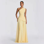 Damen Elegantes One-Shoulder Maxikleid mit fließenden Drapierungen