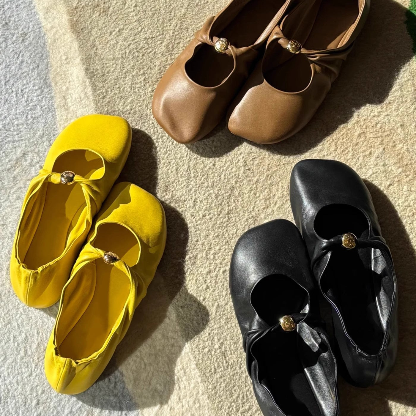 Damen Ballerinas mit dekorativem Kettenakzent und modischer Knopfdetail R&B