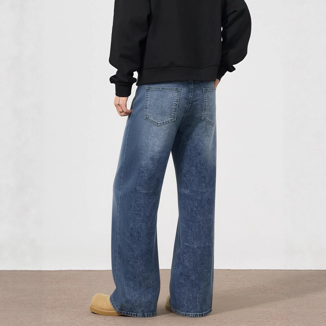 Herren lässige Bootcut Jeans mit modernen Waschungen R&B