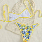 Damen Bikini mit fruchtigem Motiv und raffinierten Schnitt R&B