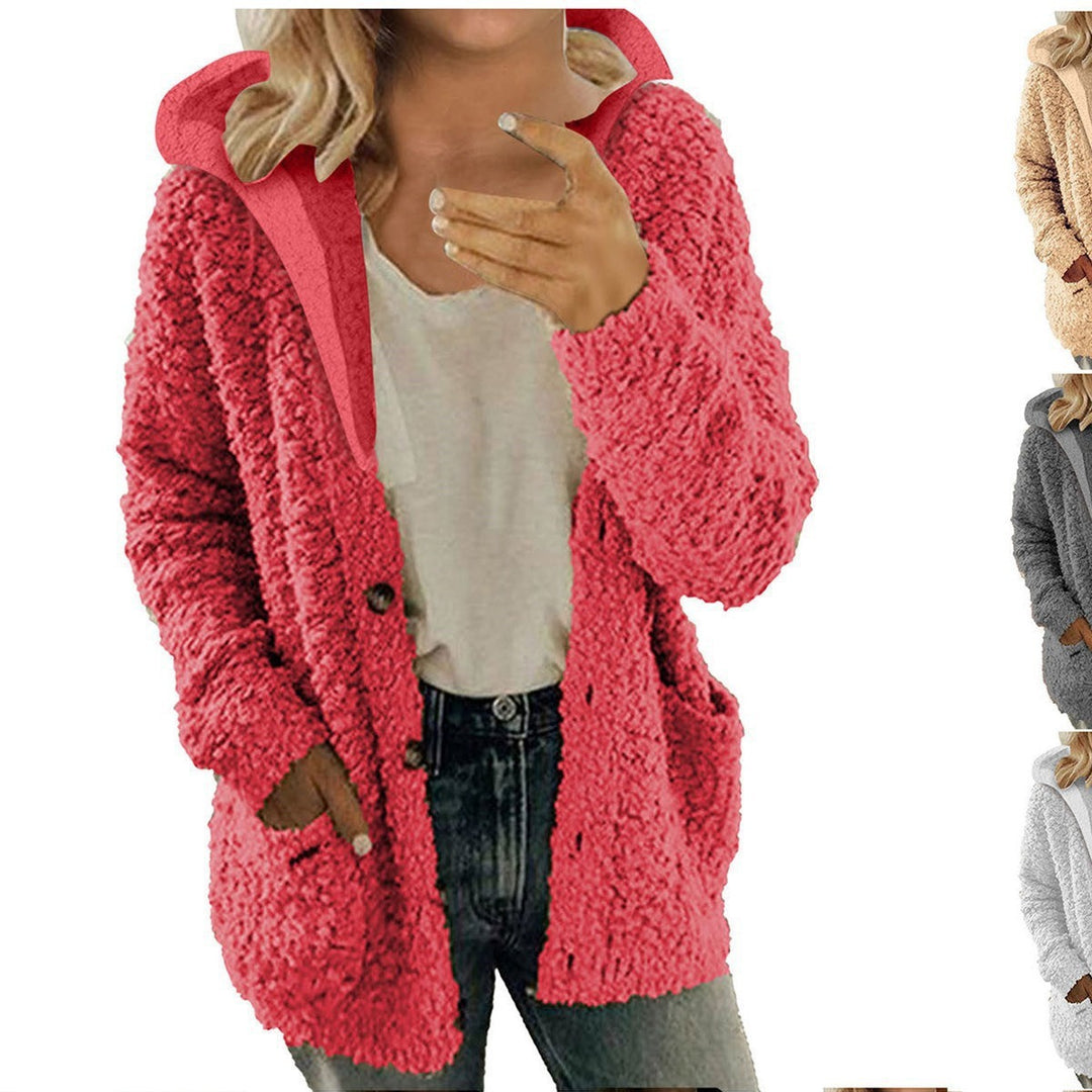 Damen kuschelige Fleecejacke mit Kapuze und praktischen Taschen R&B