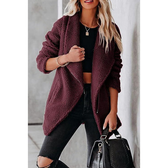 Damen kuschelige Teddyjacke R&B