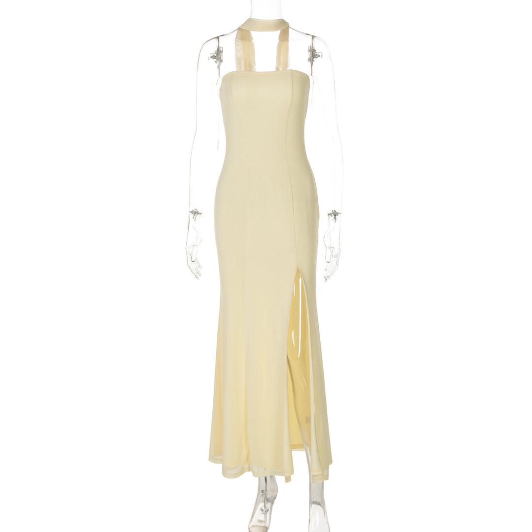 Damen Elegantes, figurbetontes Abendkleid mit asymmetrischem Halterdesign R&B