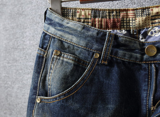 Herren Zerrissene Denim-Jeans mit lässigem Schnitt R&B