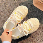Damen Sportliche Freizeit-Sneaker mit elastischen Schnürsenkeln und atmungsaktivem Obermaterial