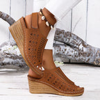 Damen Wedge-Sandalen mit luftiger Perforation und anatomischem Fußbett R&B
