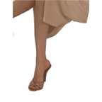 Damen schicke High Heel Mules mit zarten Blumenverzierungen R&B