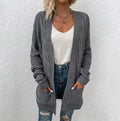 Damen Strickjacke mit tiefem V-Ausschnitt und Taschen