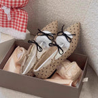 Damen Ballerinas mit eleganter Punktstruktur und dekorativem Schleifenakzent R&B