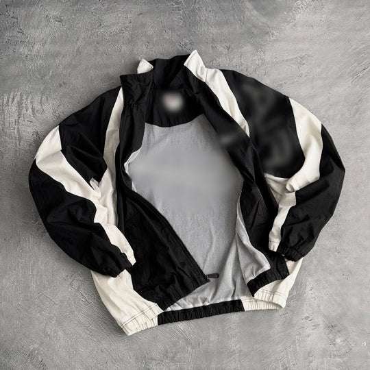 Unisex nan atmungsaktive leichte Wind- und Trainingsjacke mit Netzfutter, Stehkragen und elastischem Saum R&B