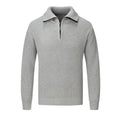 Herren Freizeitpullover mit halbem Reißverschluss und strukturiertem Strickmuster R&B
