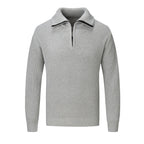 Herren Freizeitpullover mit halbem Reißverschluss und strukturiertem Strickmuster R&B