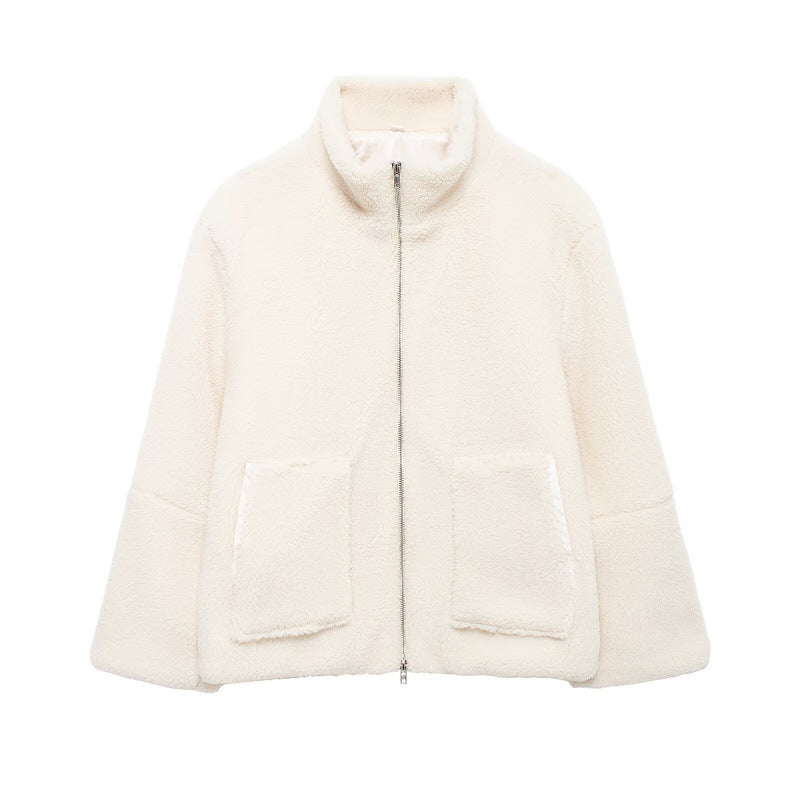 Damen Flauschige Teddyjacke R&B