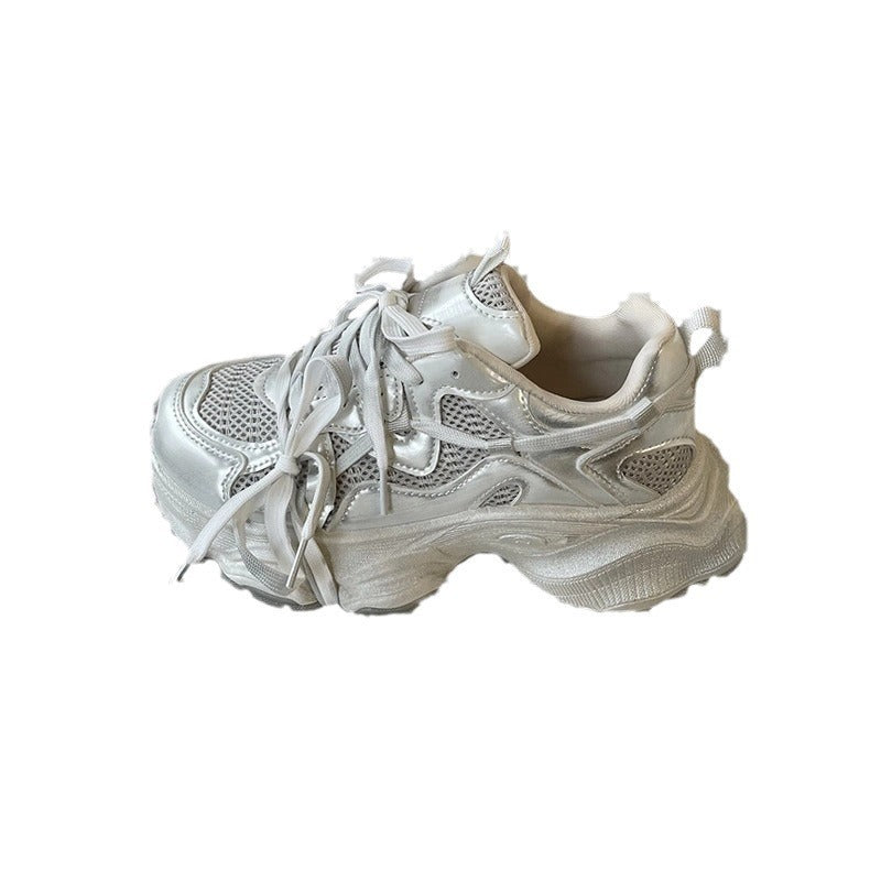 Damen Sportliche Chunky Sneakers mit atmungsaktivem Mesh-Obermaterial und dicker Sohle R&B