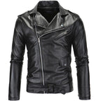 Herren stylische Bikerjacke aus hochwertigem Kunstleder R&B