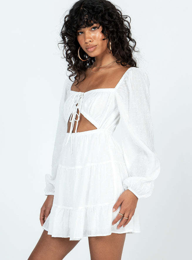 Damen luftiges Minikleid mit Cut-Out und Rüschendetails R&B