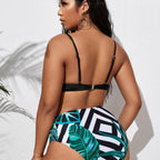 Damen Bikini-Set mit hohem Bund und modischem Knoten-Detail R&B