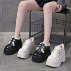 Damen High-Top Sneakers mit warmem Innenfutter und modischem Doppelschnallen-Design R&B