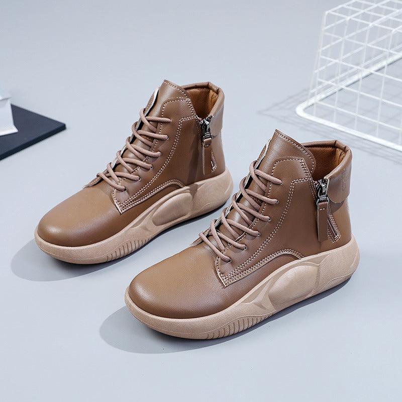 Damen modische High-Top Sneakers mit seitlichem Reißverschluss R&B