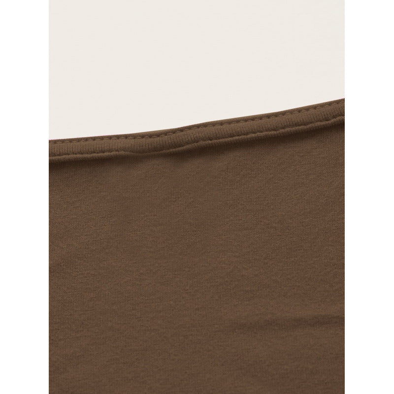 Damen Einseitig drapiertes Crop-Top mit Bindegürtel R&B