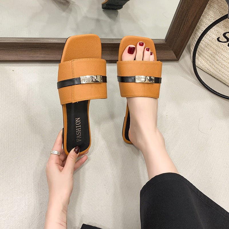 Damen Modische Slip-On Sandalen mit eleganten Riemen und schickem Design