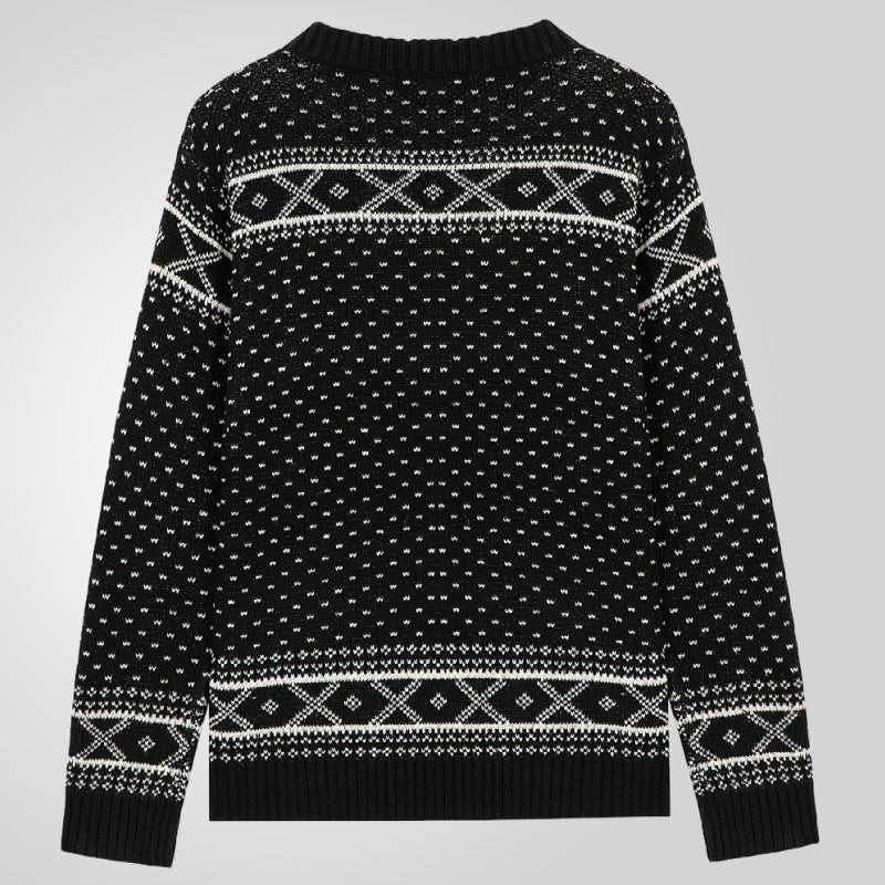 Herren Gemusterter Pullover mit klassischem Norweger-Muster R&B