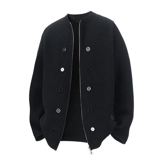 Damen Strickjacke mit hohem Kragen und dezenten Knopfdetails R&B
