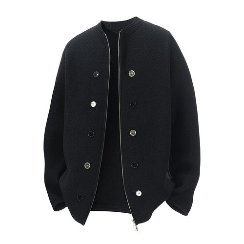 Damen Strickjacke mit hohem Kragen und dezenten Knopfdetails R&B