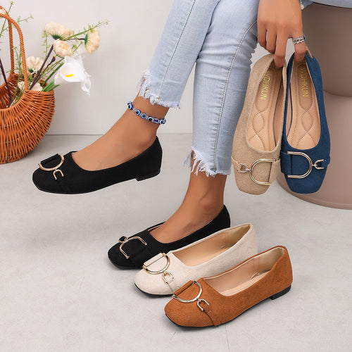 Damen Ballerinas mit eleganter Schnallenapplikation R&B