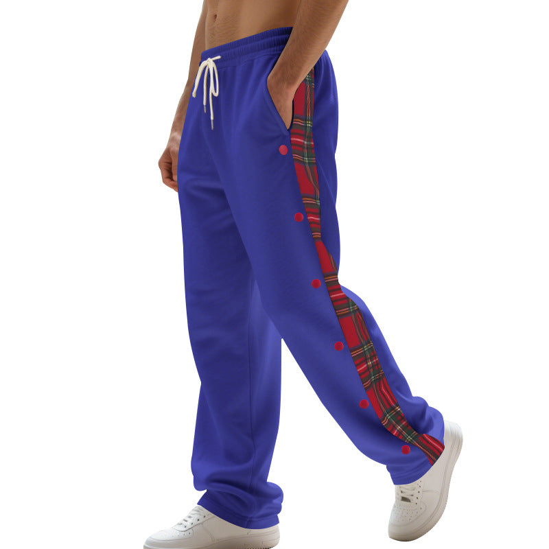 Herren Jogginghose mit seitlichen Knöpfen und pattern akzenten R&B