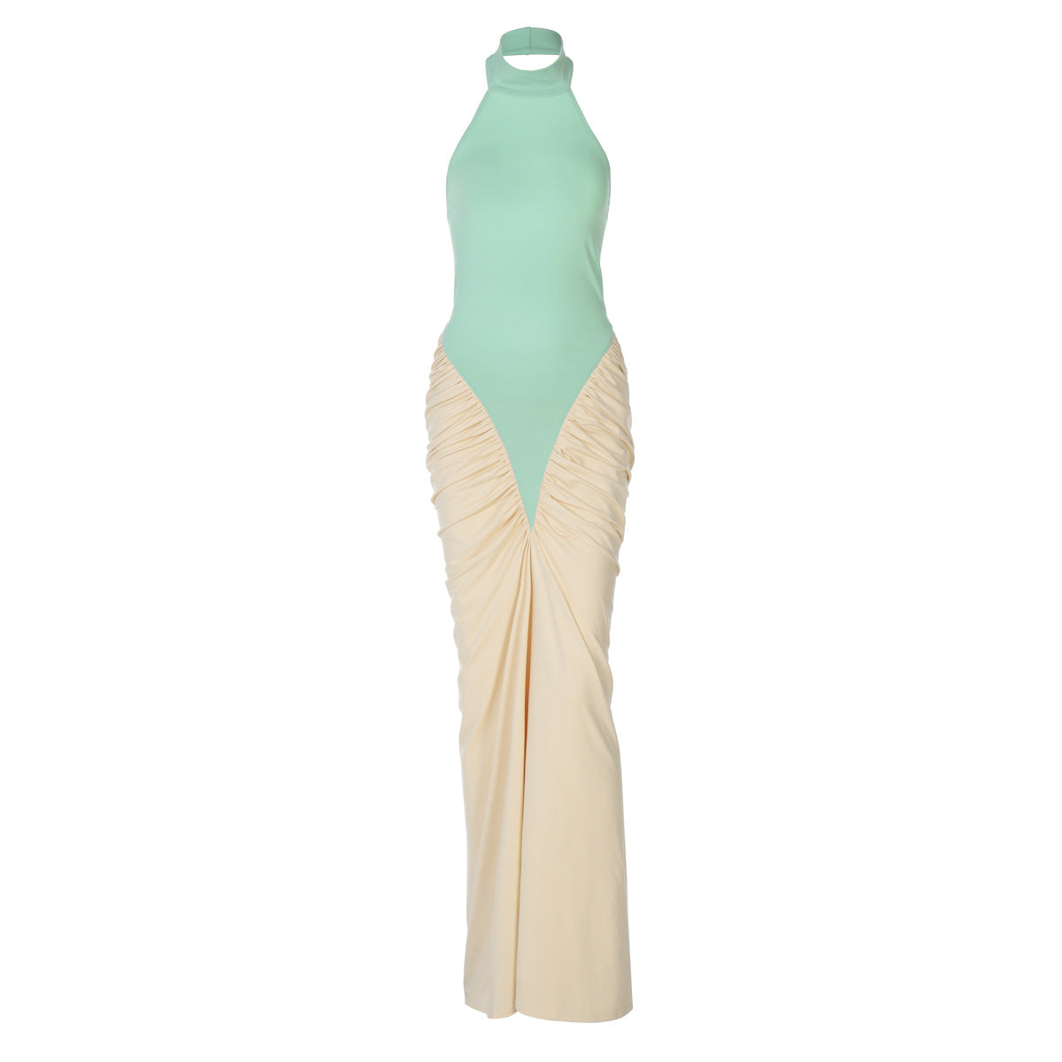 Damen Elegantes Kleid mit hochgeschlossenem Design und kunstvollen Drapierungen R&B