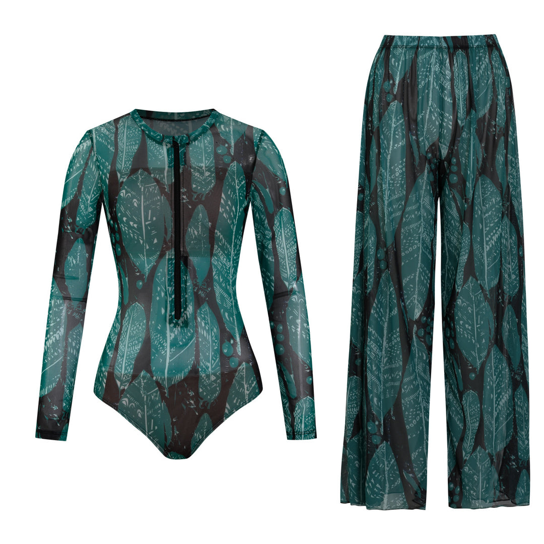 Damen weite Strandhose mit Schlangenmuster R&B