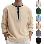 Herren Langarmshirt mit stylischem Knopfdesign R&B