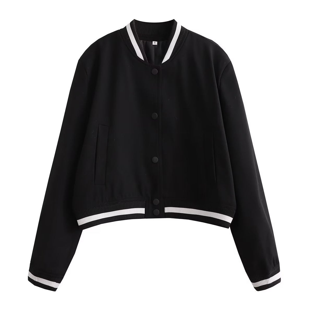 Damen lässige Bomberjacke aus hochwertigem Material mit praktischen Taschen R&B