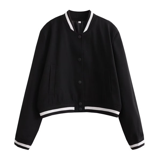 Damen lässige Bomberjacke aus hochwertigem Material mit praktischen Taschen R&B