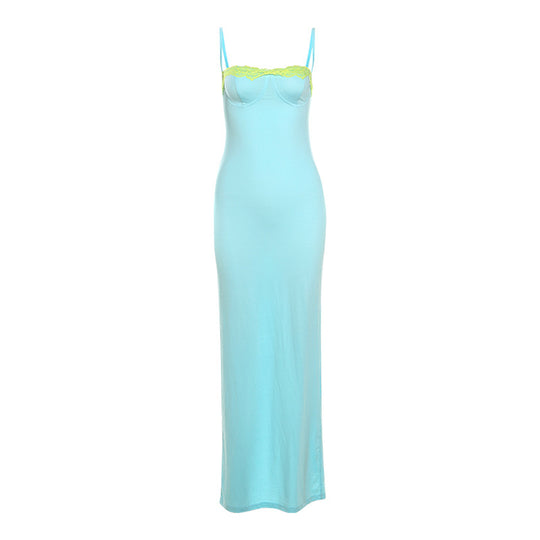 Damen Langarm Nachtkleid mit eleganter Spitzenverzierung R&B
