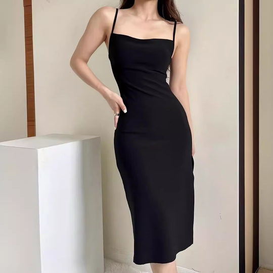 Damen langes Abendkleid mit elegantem Schlitz R&B
