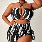 Damen Bikini-Set mit modischem Wickeldetail und hohem Beinausschnitt R&B