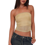 Damen Bandeau-Top aus hochwertigem, elastischem Material mit feiner Struktur R&B
