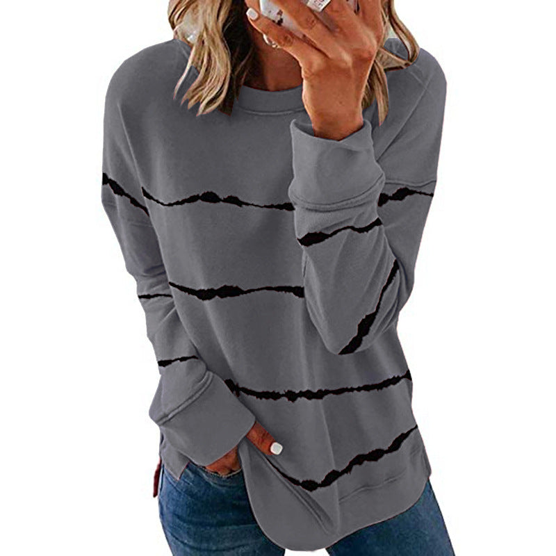 Damen Freizeit Sweatshirt mit modernen Streifen R&B