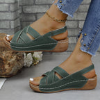 Damen Komfortable Keilabsatz-Sandalen mit geflochtenem Riemendesign R&B