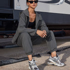 Damen Sportiver Freizeitanzug mit praktischen Taschen und modernem Reißverschluss R&B