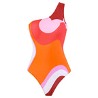 Damen Einteiler Badeanzug mit modischem Muster und passendem Sarong R&B
