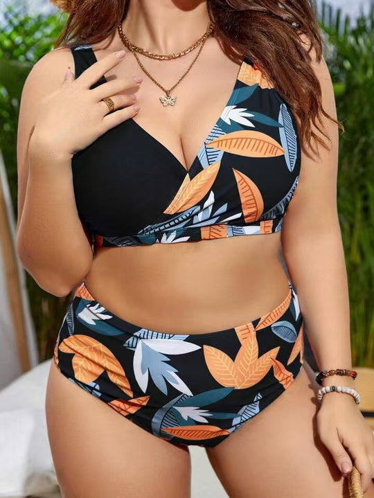 Damen Bikini-Set mit elegantem V-Design und hohem Taillenbund R&B