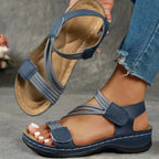 Damen Sandalen mit verstellbaren Riemen und ergonomischem Fußbett R&B