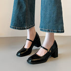Damen Mary Jane Pumps mit modischem Riemchen R&B