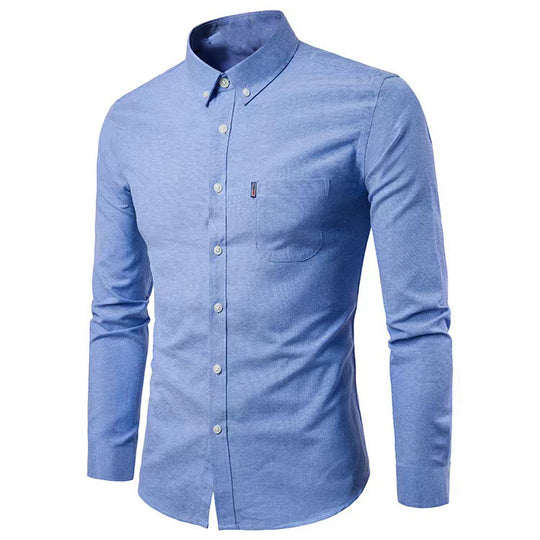 Herren nan tailliertes Oxford-Hemd mit Button-Down-Kragen und Brusttasche R&B