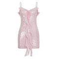Damen Glitzerndes Minikleid mit Rüschendetails R&B